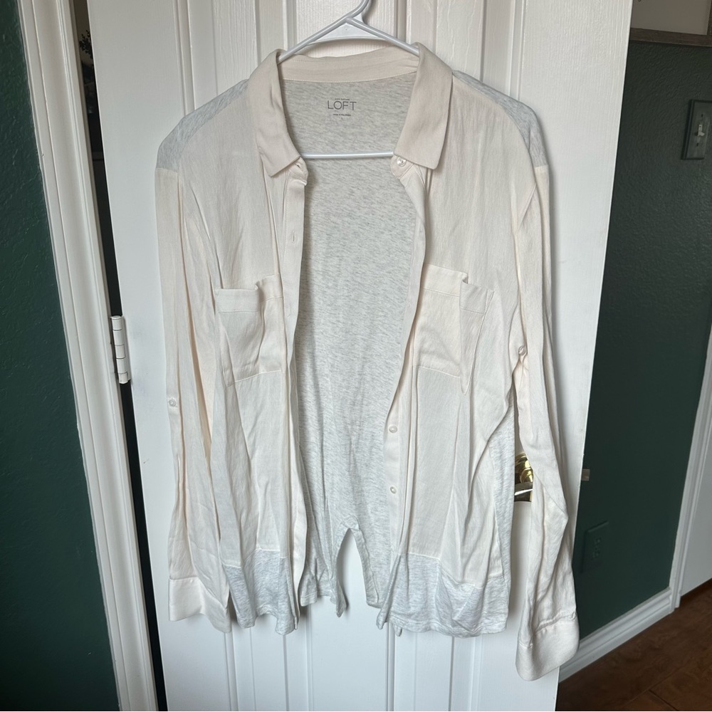 Loft button down top Size: L